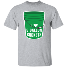 Load image into Gallery viewer, I Love 5 Gallon Buckets- Green- 5.3 oz. T-Shirt