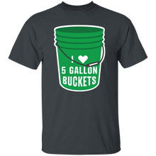 Load image into Gallery viewer, I Love 5 Gallon Buckets- Green- 5.3 oz. T-Shirt