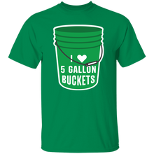 Load image into Gallery viewer, I Love 5 Gallon Buckets- Green- 5.3 oz. T-Shirt