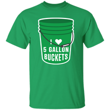 Load image into Gallery viewer, I Love 5 Gallon Buckets- Green- 5.3 oz. T-Shirt