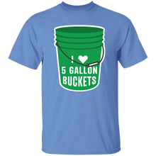 Load image into Gallery viewer, I Love 5 Gallon Buckets- Green- 5.3 oz. T-Shirt